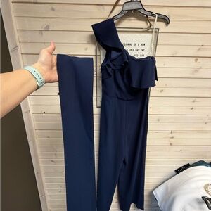 Lilly Pulitzer Navy One-Shoulder Jumpsuit